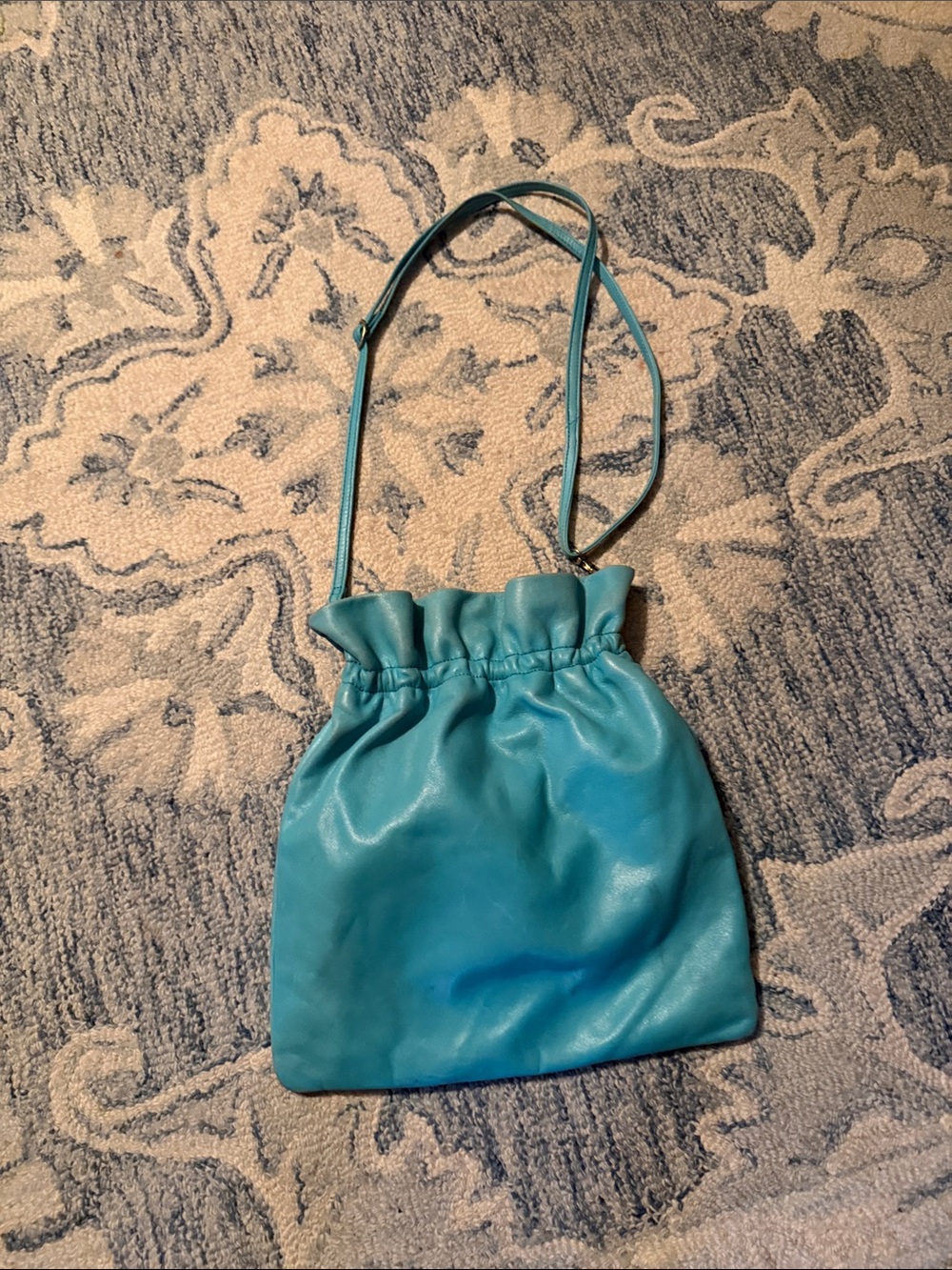 HOBO Teal Drawstring Crossbody Bag